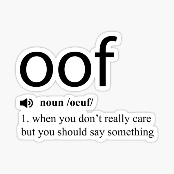 Oof (Puh) Definition Dictionary' Sticker