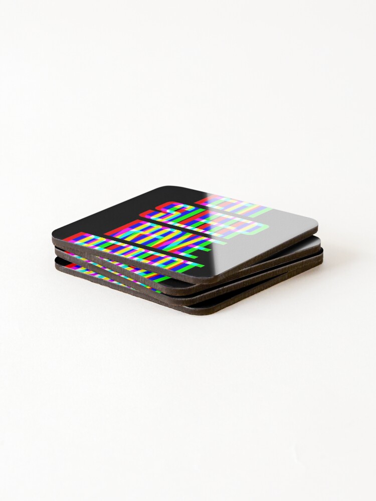 Thumbnail 4 of 5, Coasters (Set of 4), Eat Sleep Rave Repeat designed and sold by Bigup.