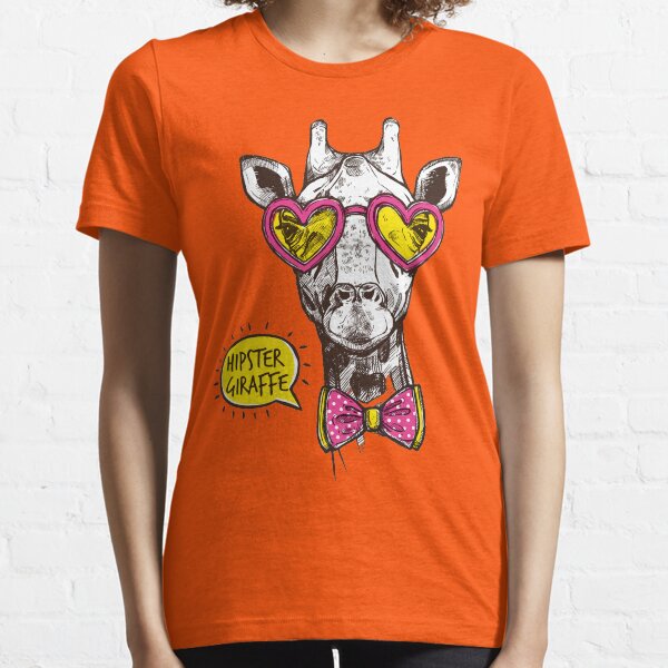 Hipster Giraffe in rose sunglasses Essential T-Shirt
