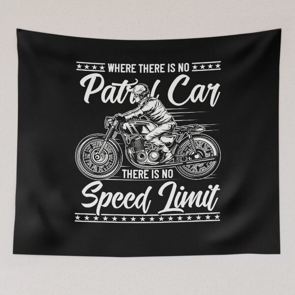 Item preview, No Petrol Car No Speed Limit Motorcycle Race Retro designed and sold by Two Left Hands Design.