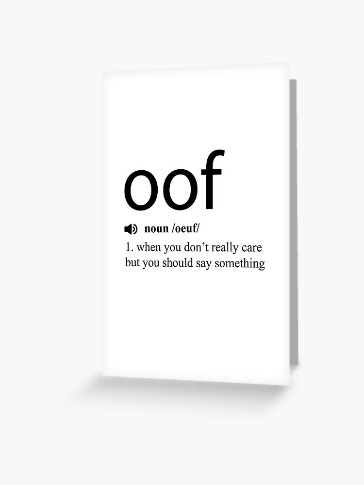 Oof Stones Definition | Greeting Card