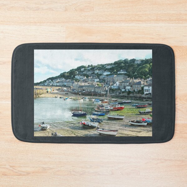Item preview, Mousehole, Cornwall, England UK fishing harbour boats art designed and sold by BarbaraGlebska.