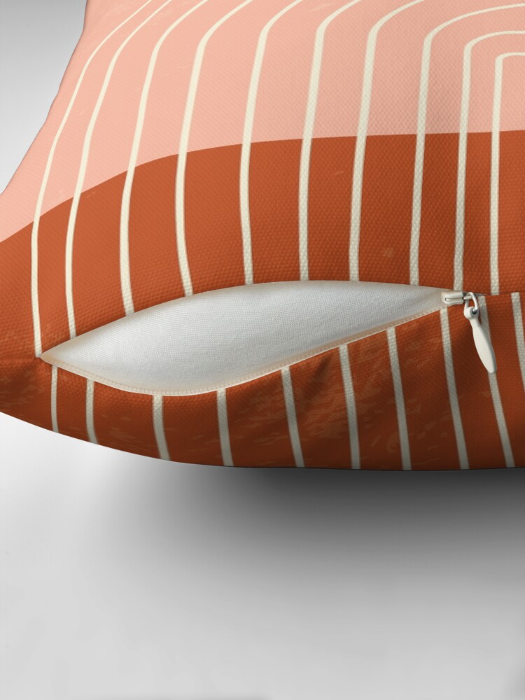 Thumbnail 2 of 4, Pillow, Terracotta Mid Century Sun Arch designed and sold by MaiZephyr.