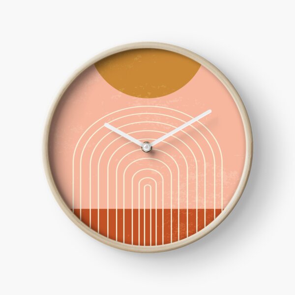 Terracotta Mid Century Sun Arch Clock