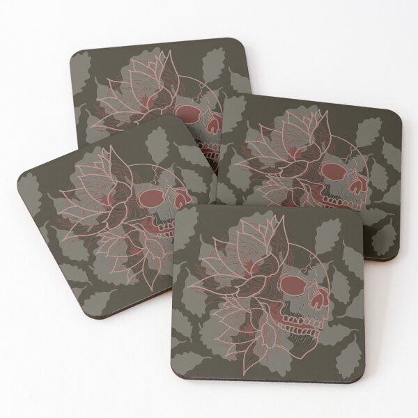 Item preview, Skull chrysanthemums, water lilies and fallen leaves designed and sold by BV-creas.