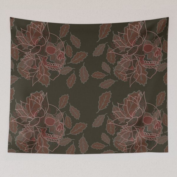Item preview, Skull chrysanthemums, water lilies and fallen leaves designed and sold by BV-creas.