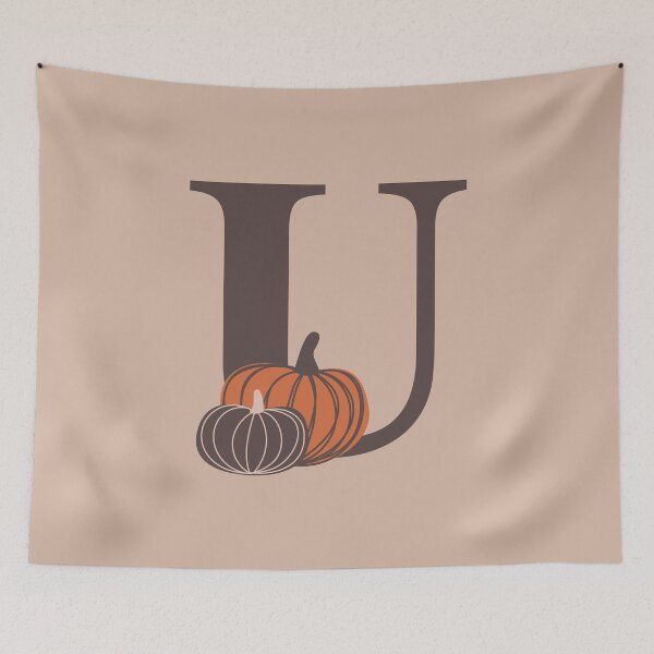 Aperçu de l'œuvre Citrouilles U nom, initiale, monogramme créée et vendue par CocoandDaisy.