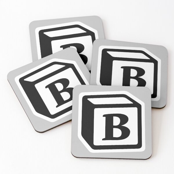 Letter "B" Block Personalised Monogram Coasters (Set of 4)