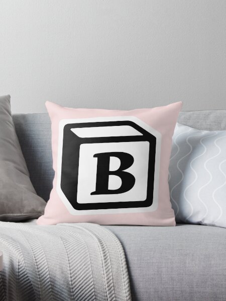 Letter "B" Block Personalised Monogram Throw Pillow