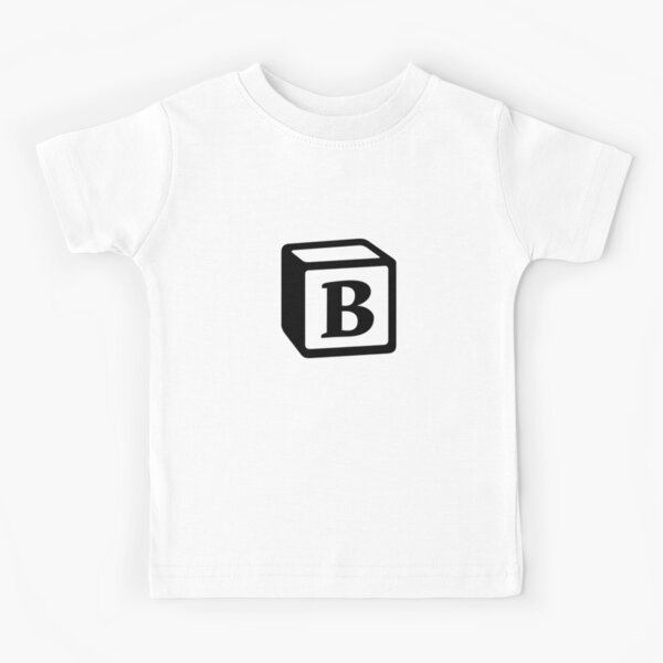 Letter "B" Block Personalised Monogram Kids T-Shirt
