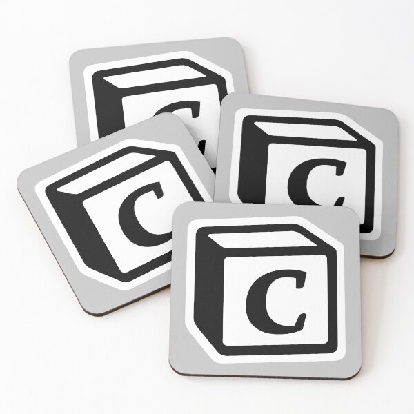 Letter "C" Block Personalised Monogram Coasters (Set of 4)