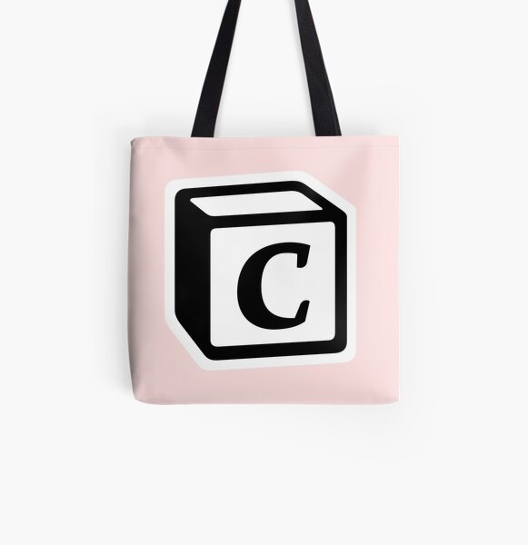 Letter "C" Block Personalised Monogram All Over Print Tote Bag