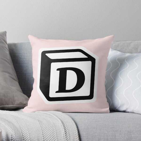 Letter "D" Block Personalised Monogram Throw Pillow