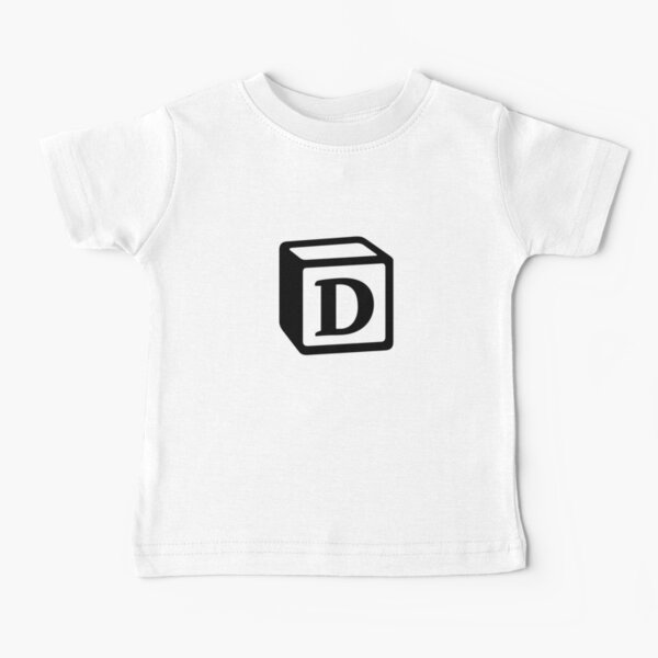 Letter "D" Block Personalised Monogram Baby T-Shirt