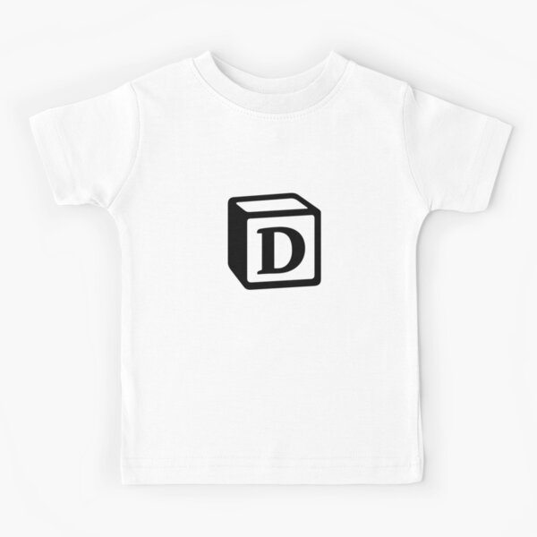Letter "D" Block Personalised Monogram Kids T-Shirt