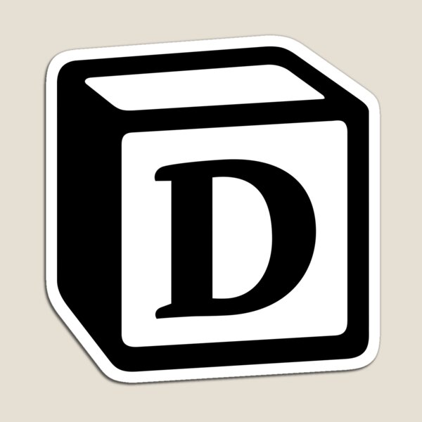 Letter "D" Block Personalised Monogram Magnet