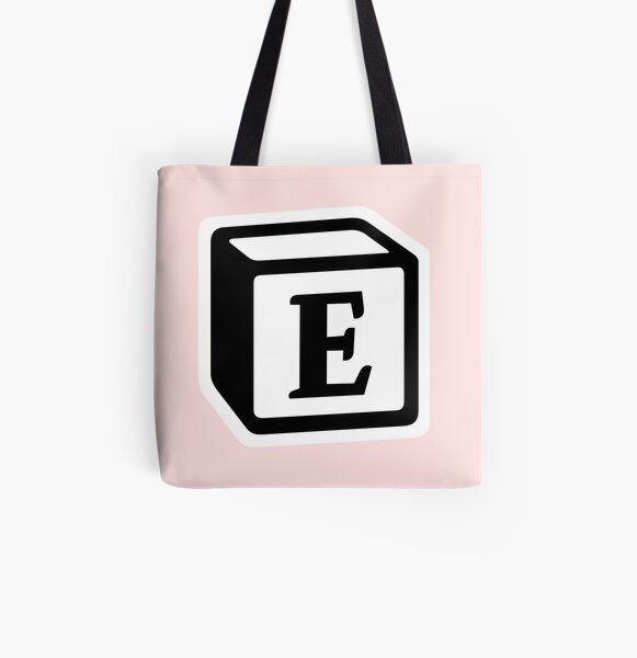 Letter "E" Block Personalised Monogram All Over Print Tote Bag