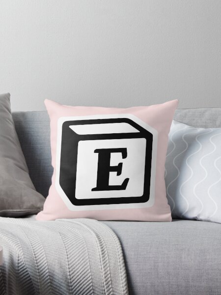 Letter "E" Block Personalised Monogram Throw Pillow