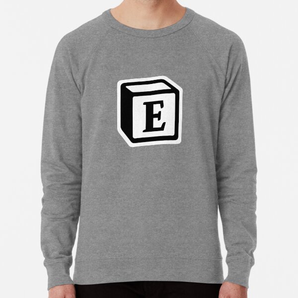Letter "E" Block Personalised Monogram Lightweight Sweatshirt