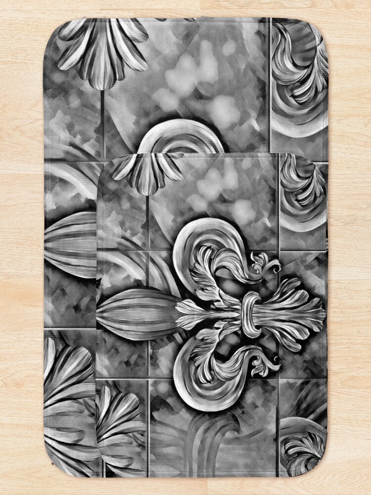Alternate view of Vintage Fleur-de-lis ornament Bath Mat