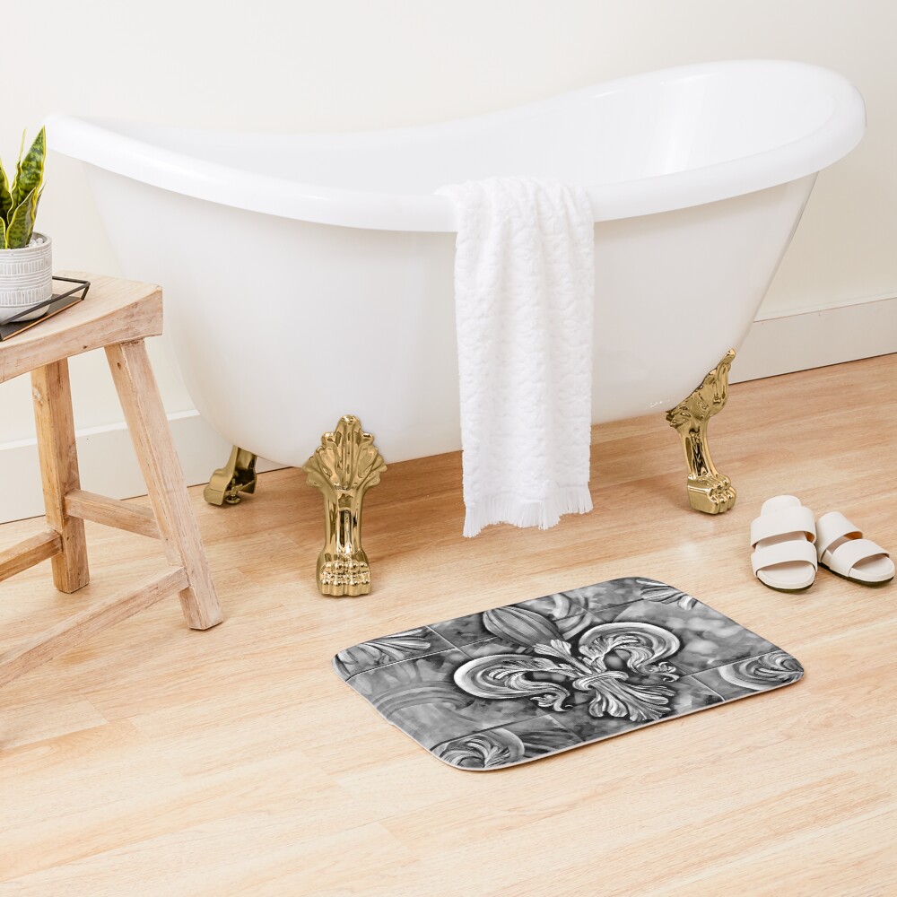 Vintage Fleur-de-lis ornament Bath Mat