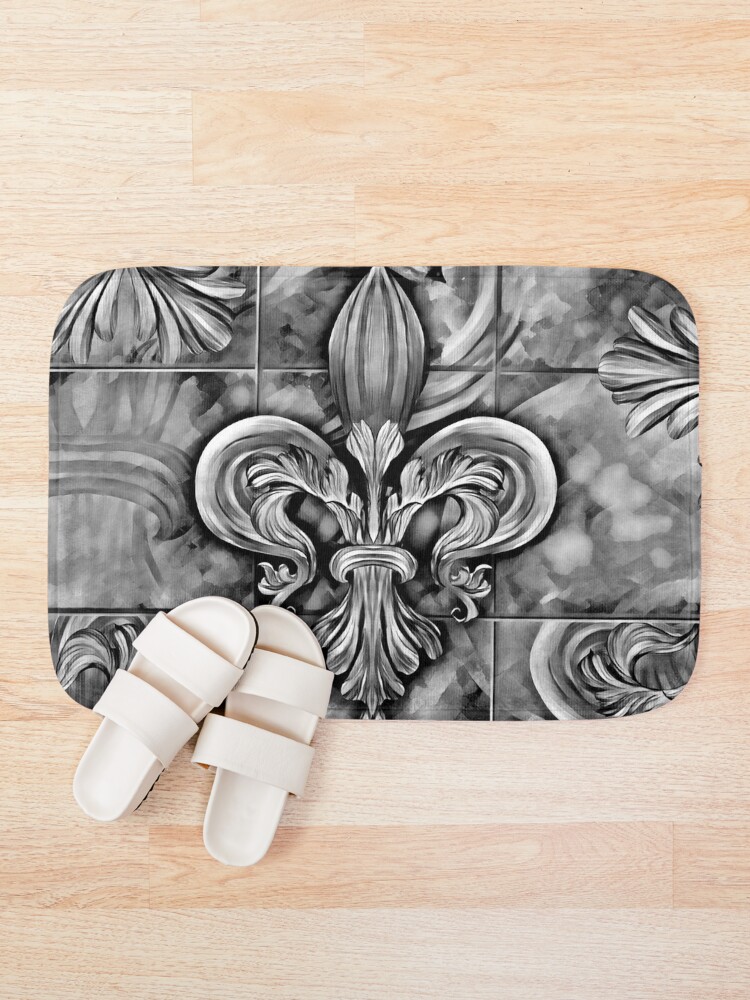 Alternate view of Vintage Fleur-de-lis ornament Bath Mat