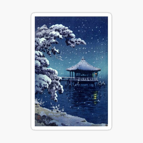 Tsuchiya Koitsu - Snow at the Ukimido, Katada Sticker