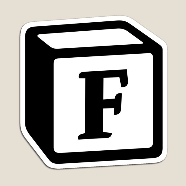 Letter "F" Block Personalised Monogram Magnet