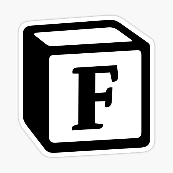 Letter "F" Block Personalised Monogram Sticker
