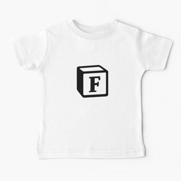 Letter "F" Block Personalised Monogram Baby T-Shirt