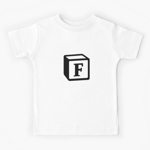 Letter "F" Block Personalised Monogram Kids T-Shirt