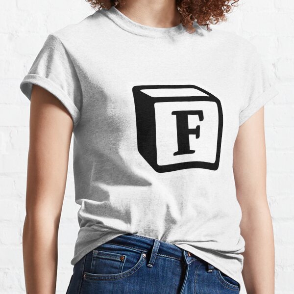 Letter "F" Block Personalised Monogram Classic T-Shirt