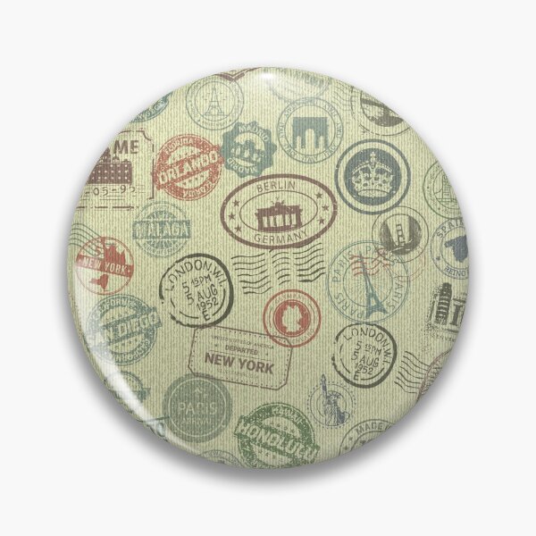 Item preview, Beige Denim with Travel Stamp Logos designed and sold by RoyalPeople.