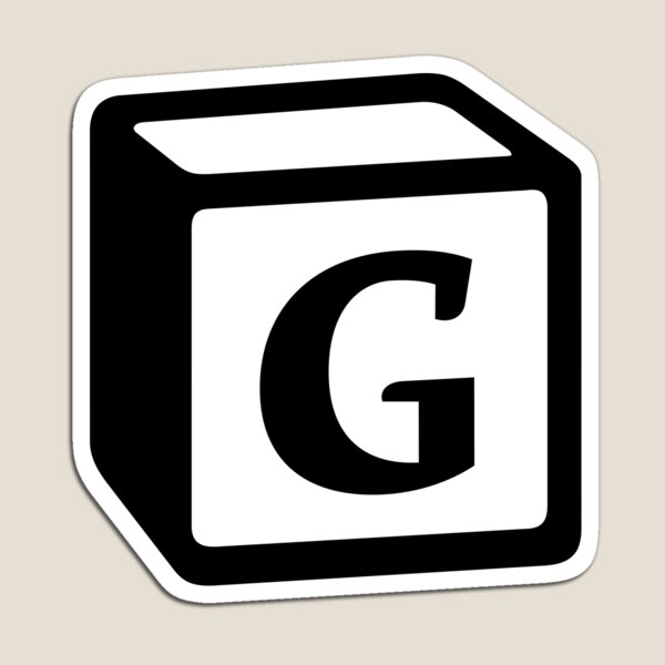 Letter "G" Block Personalised Monogram Magnet