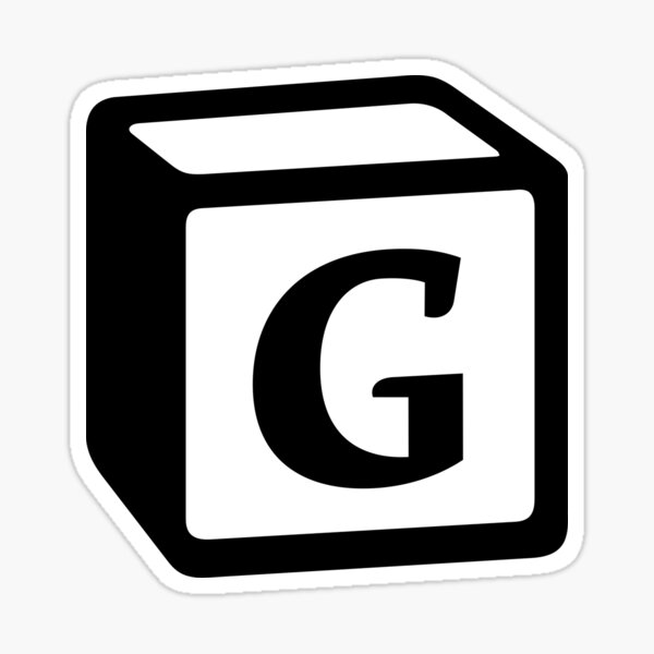 Letter "G" Block Personalised Monogram Sticker