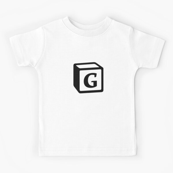 Letter "G" Block Personalised Monogram Kids T-Shirt