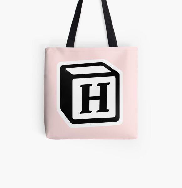 Letter "H" Block Personalised Monogram All Over Print Tote Bag