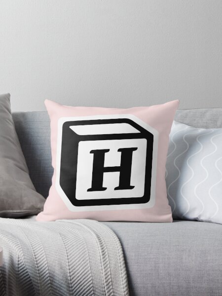 Letter "H" Block Personalised Monogram Throw Pillow