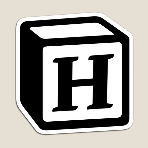 Letter "H" Block Personalised Monogram Magnet