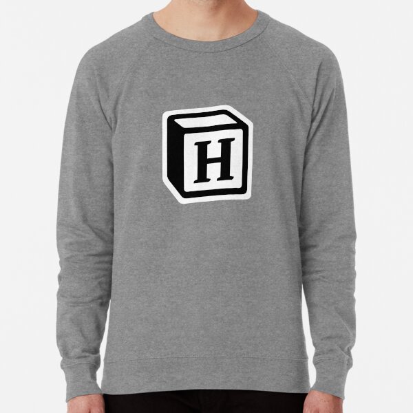Letter "H" Block Personalised Monogram Lightweight Sweatshirt