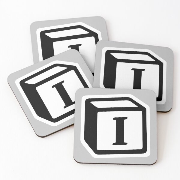 Letter "I" Block Personalised Monogram Coasters (Set of 4)