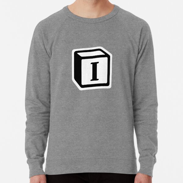 Letter "I" Block Personalised Monogram Lightweight Sweatshirt