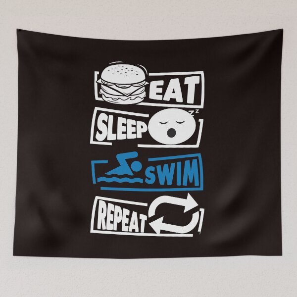 Item preview, eat sleep swim repeat swimmer gift  designed and sold by Majesticoo.