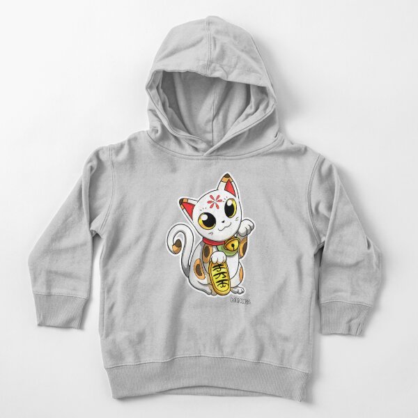 Maneki Neko -Chat de la Chance Japonais Sweat à capuche épais pour tout-petit
