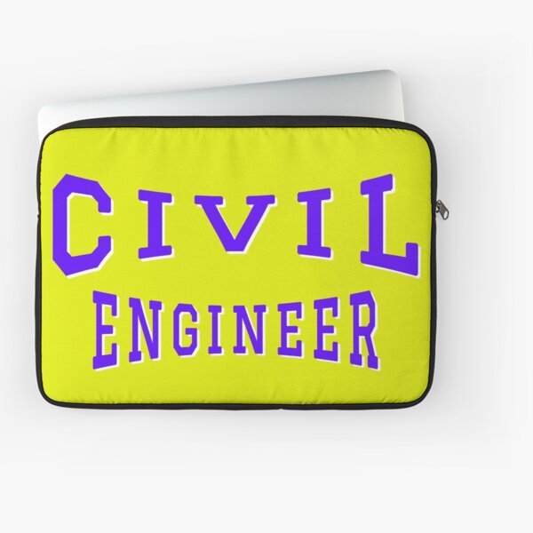 Civil Engineer in Purple Color Text Laptop Sleeve