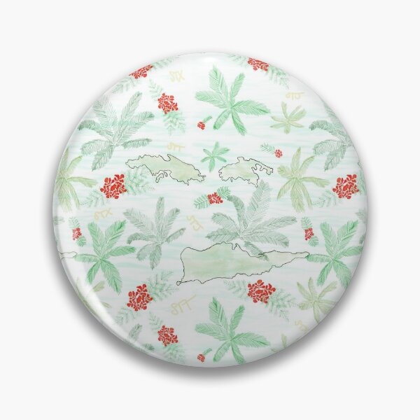 Item preview, Cute US Virgin Islands Map Outline/palms/flamboyant tree Pattern designed and sold by BissyCollective.