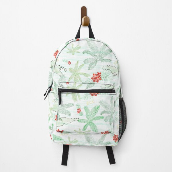 Item preview, Cute US Virgin Islands Map Outline/palms/flamboyant tree Pattern designed and sold by BissyCollective.
