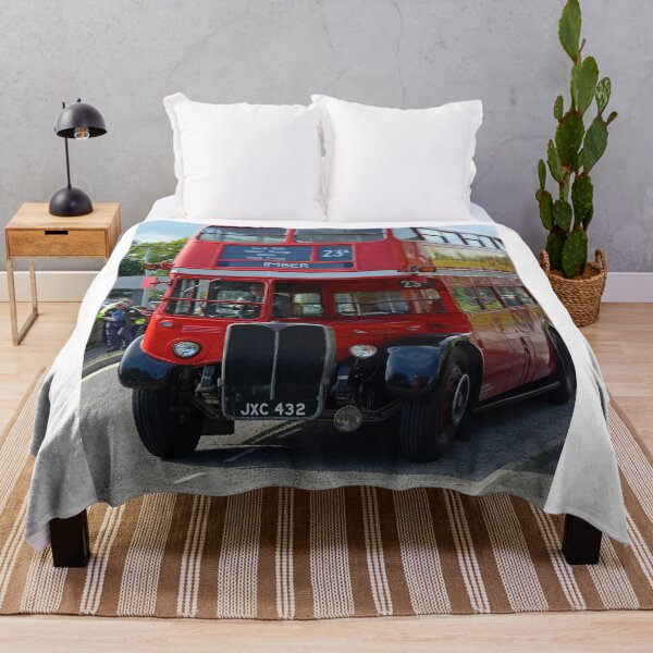 Vintage AEC London bus at Imber Throw Blanket