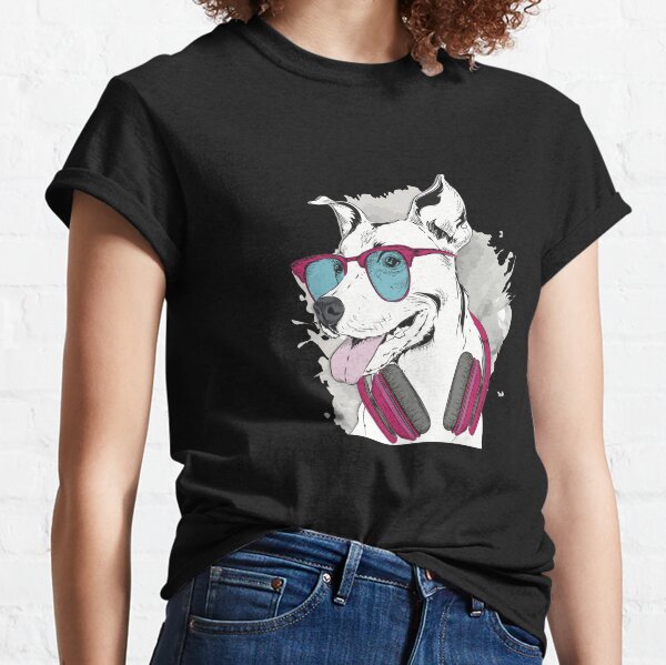 Hund Kopfhörer Tiere Cool Herren T-shirt XS-5XL