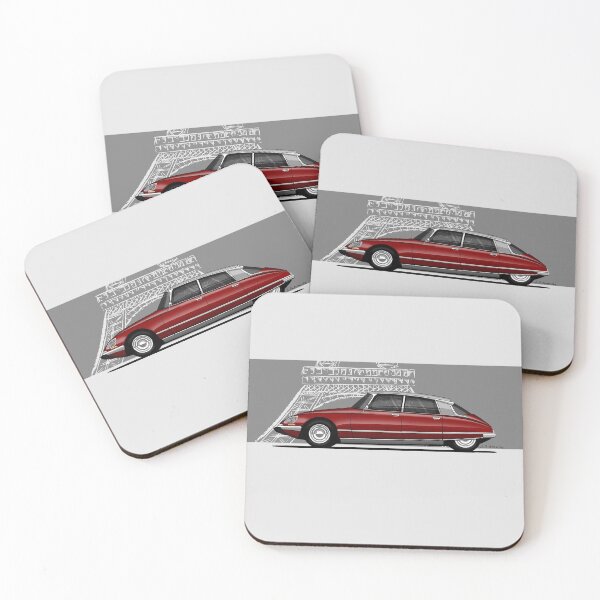 Item preview, My drawing of the red classic French car with Eiffel background designed and sold by designjaag.